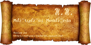 Mátyási Medárda névjegykártya